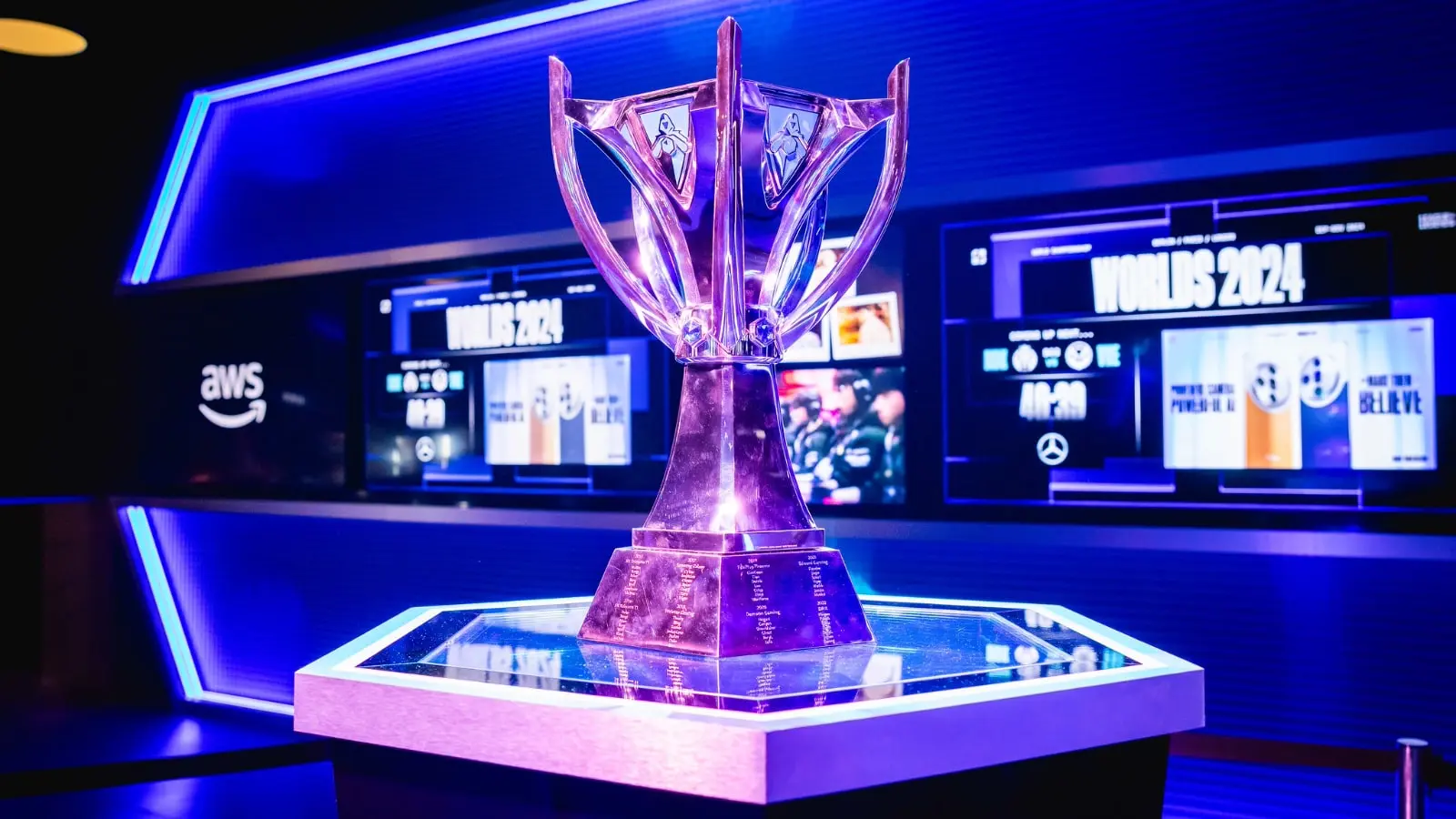 League of Legends Worlds 2024 trophy